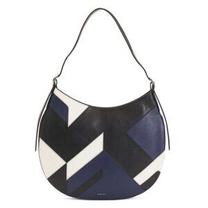 RADLEY LONDON Black Leather Large Kensington Place Patchwork Shoulder Bag